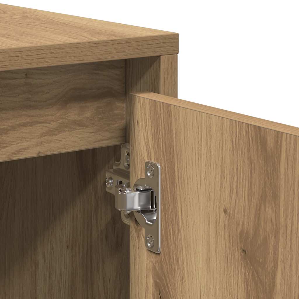 Meuble TV chêne artisanal 120x30x40,5 cm bois d'ingénierie - XIOS