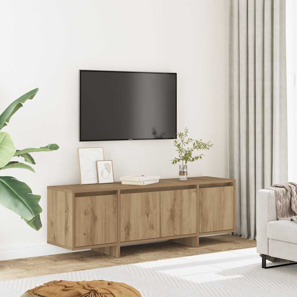 Meuble TV chêne artisanal 120x30x40,5 cm bois d'ingénierie - XIOS
