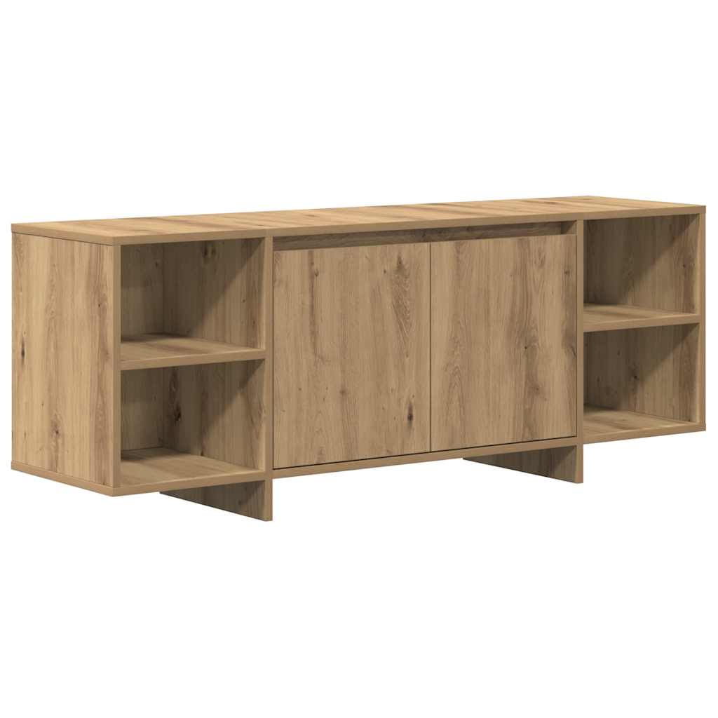 Meuble TV chêne artisanal 130x35x50 cm bois d'ingénierie - XIOS