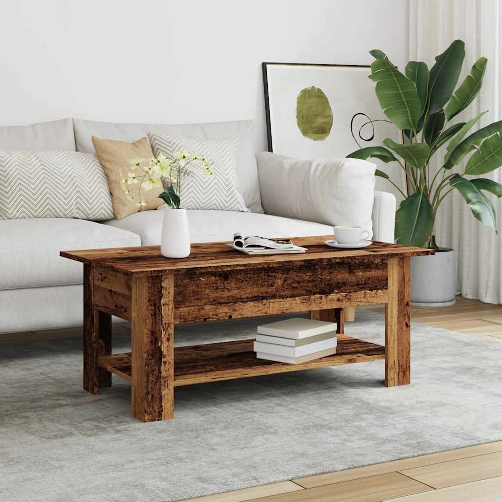 Table basse vieux bois 102x55x42 cm bois d'ingénierie - XIOS