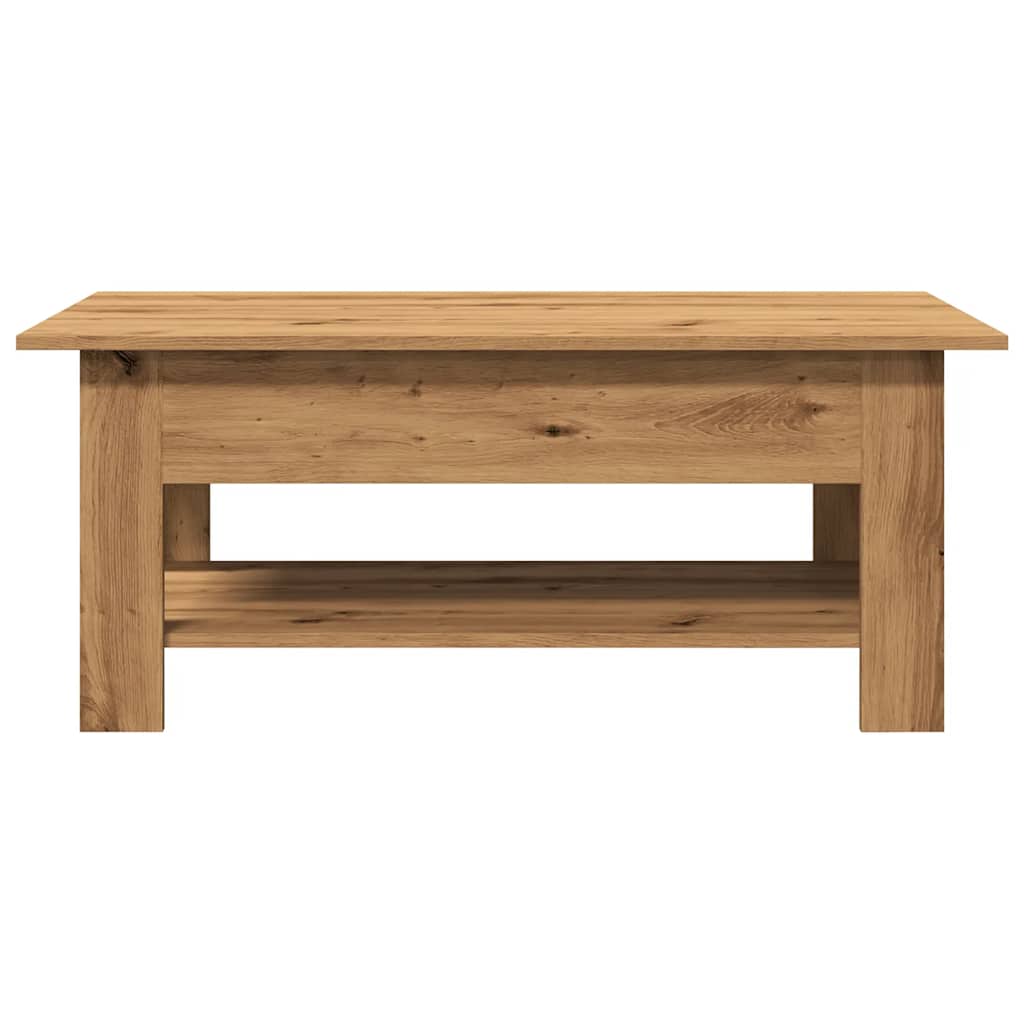 Table basse chêne artisanal 102x55x42 cm bois d'ingénierie - XIOS