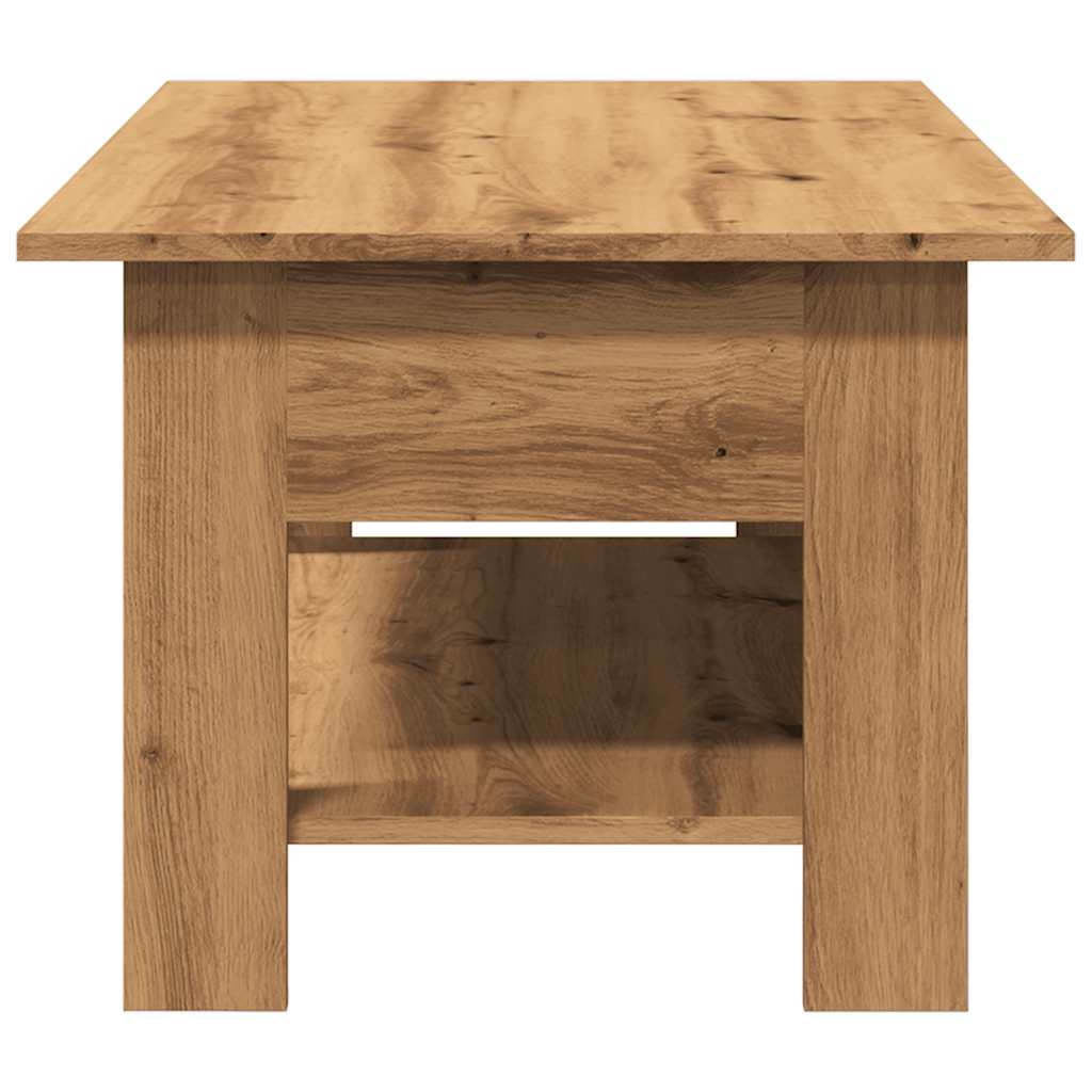 Table basse chêne artisanal 102x55x42 cm bois d'ingénierie - XIOS