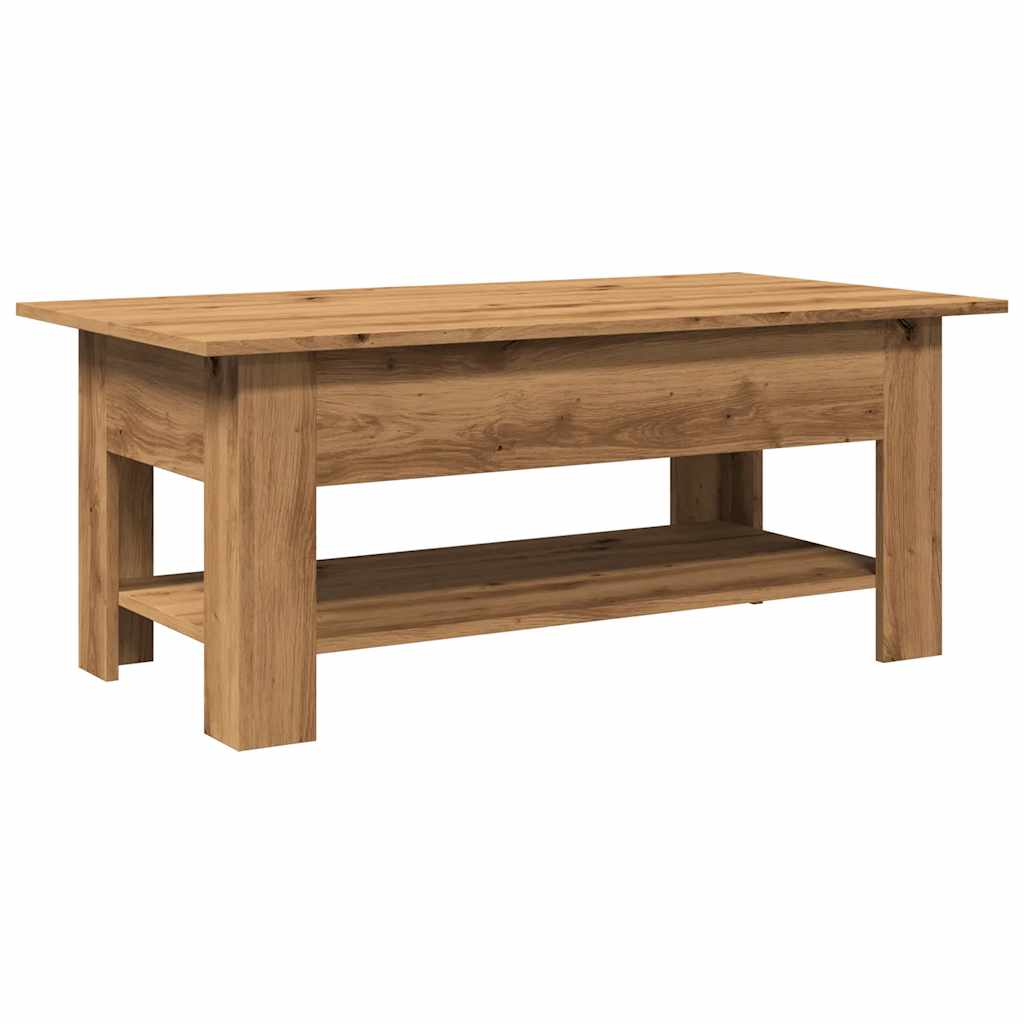 Table basse chêne artisanal 102x55x42 cm bois d'ingénierie - XIOS