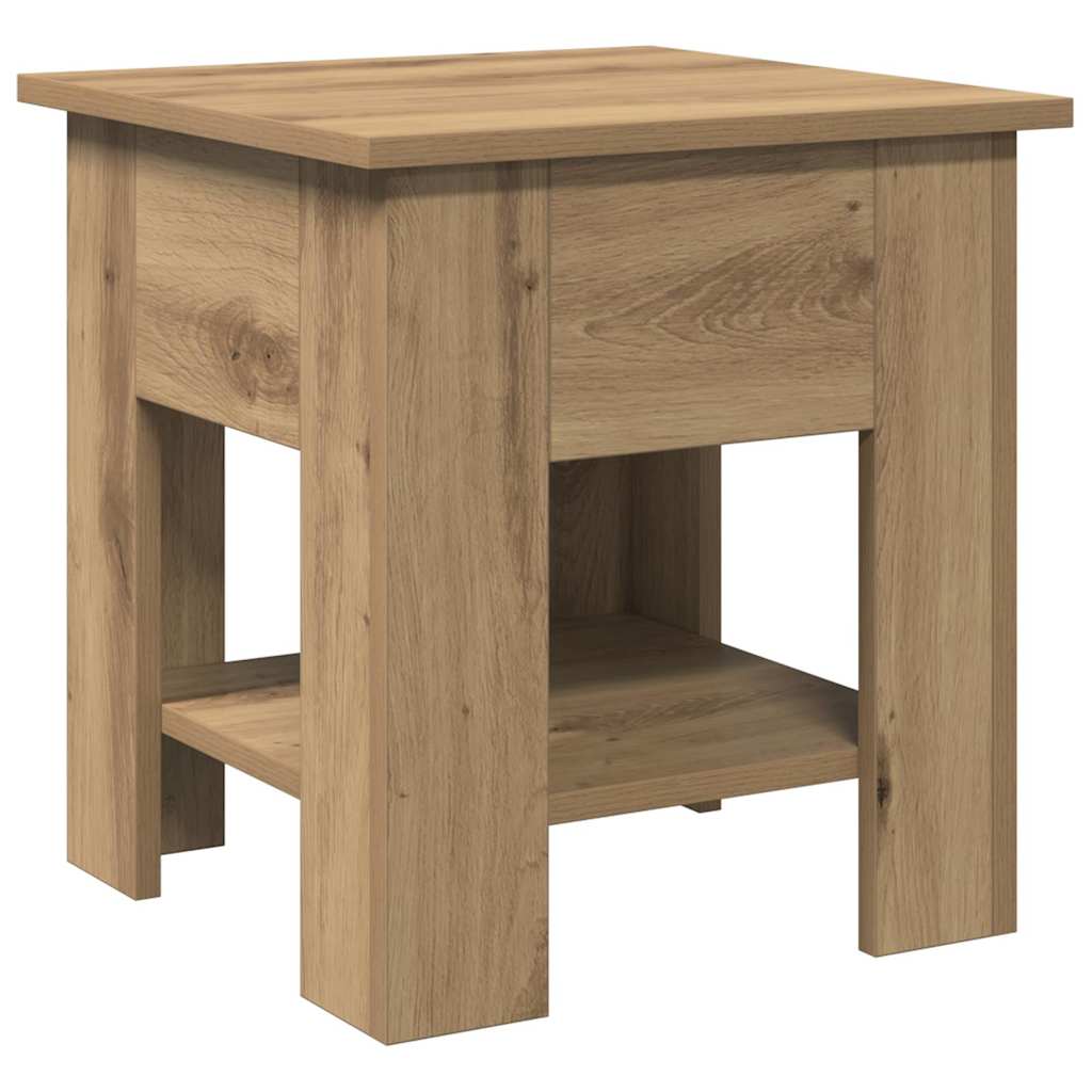 Table basse chêne artisanal 40x40x42 cm bois d'ingénierie - XIOS
