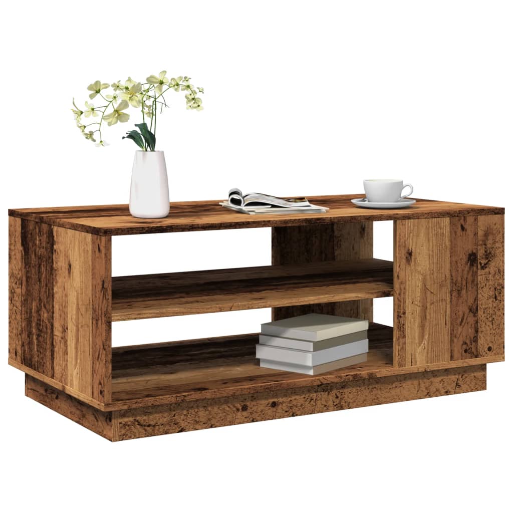 Table basse vieux bois 102x55x43 cm bois d'ingénierie - XIOS
