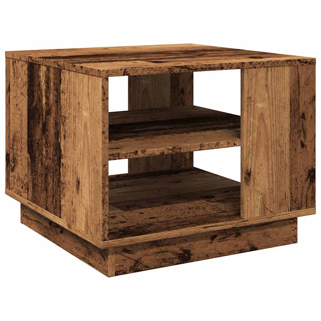 Table basse vieux bois 55x55x42 cm bois d'ingénierie - XIOS