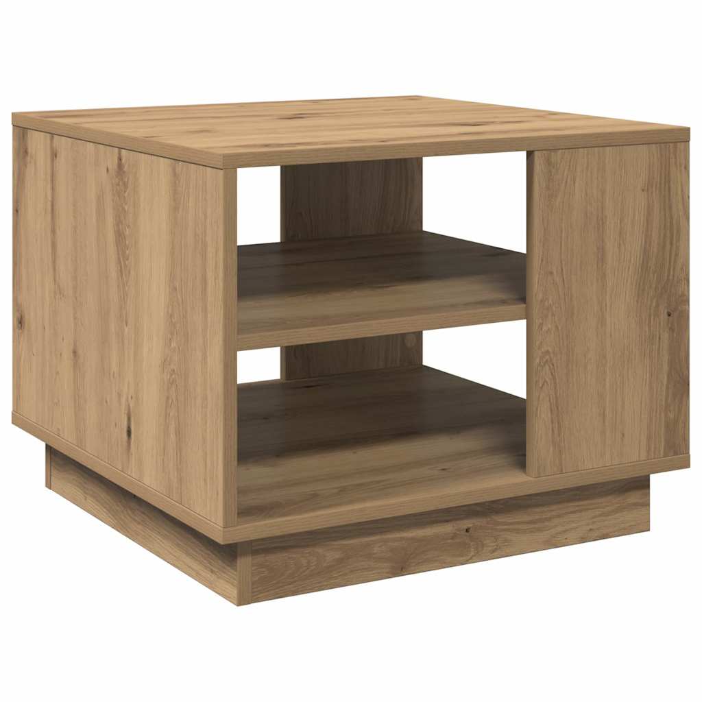 Table basse chêne artisanal 55x55x42 cm bois d'ingénierie - XIOS
