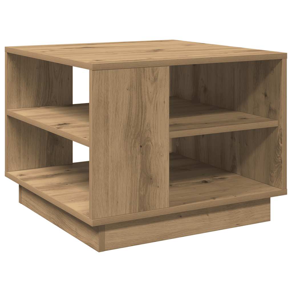 Table basse chêne artisanal 55x55x42 cm bois d'ingénierie - XIOS