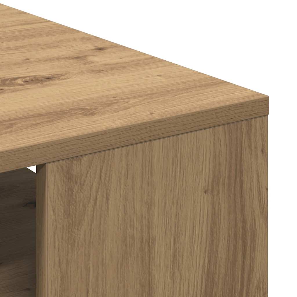 Table basse chêne artisanal 55x55x42 cm bois d'ingénierie - XIOS