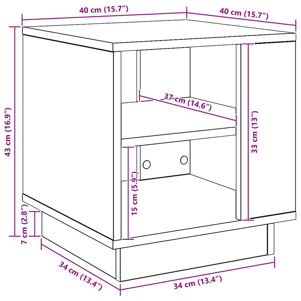 Table basse chêne artisanal 40x40x43 cm bois d'ingénierie - XIOS