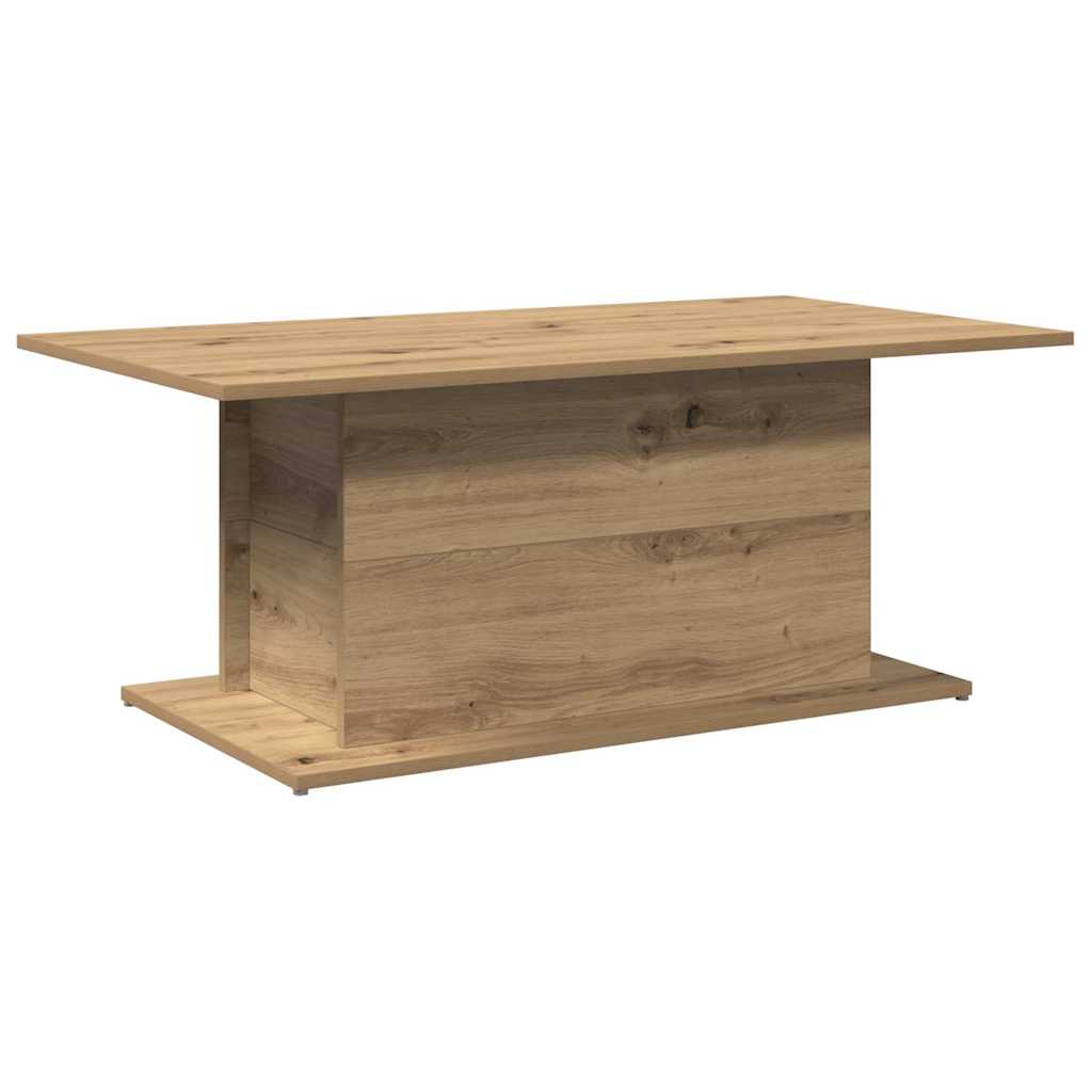 Table basse chêne artisanal 102x55,5x40 cm bois d'ingénierie - XIOS