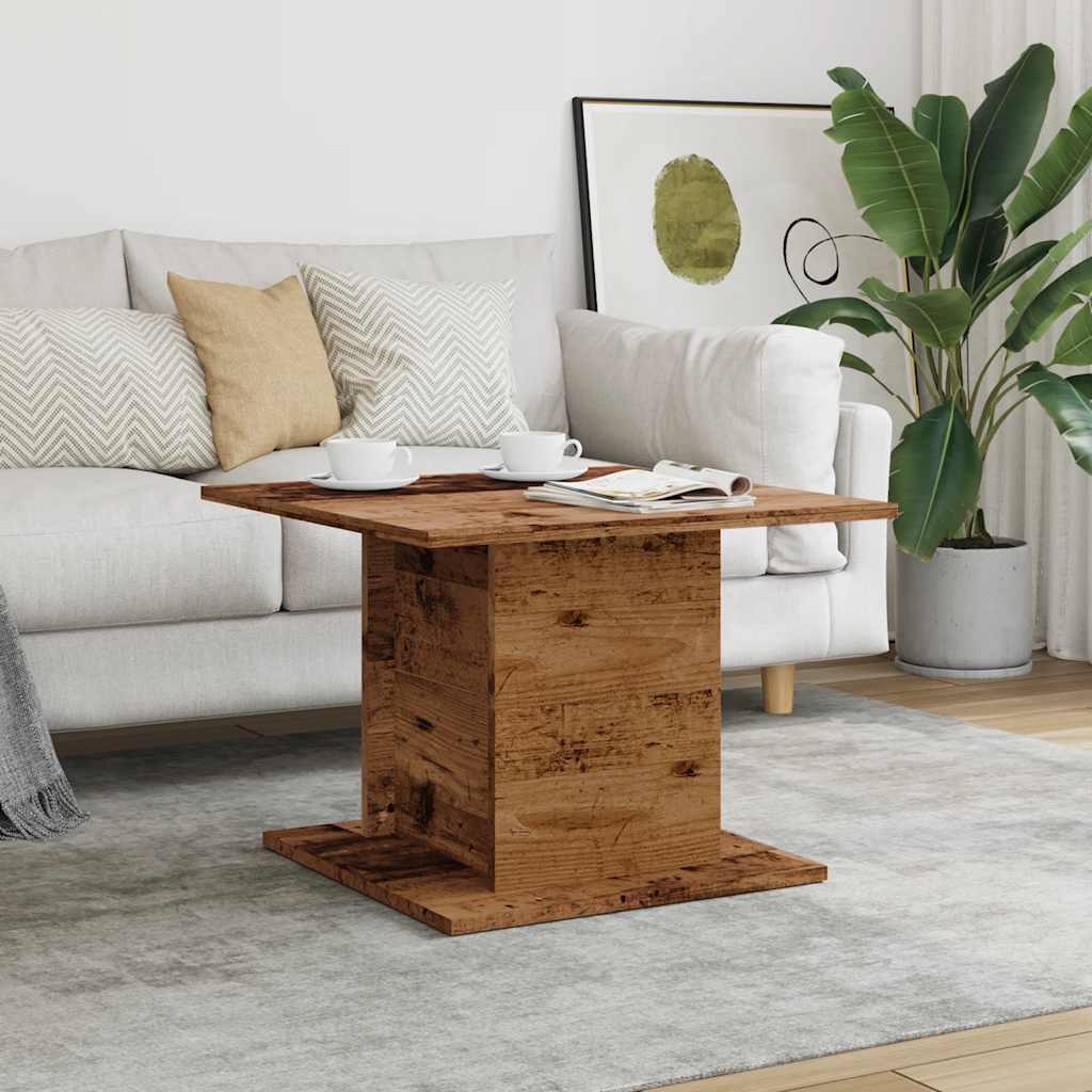 Table basse vieux bois 55,5x55,5x40 cm bois d'ingénierie - XIOS