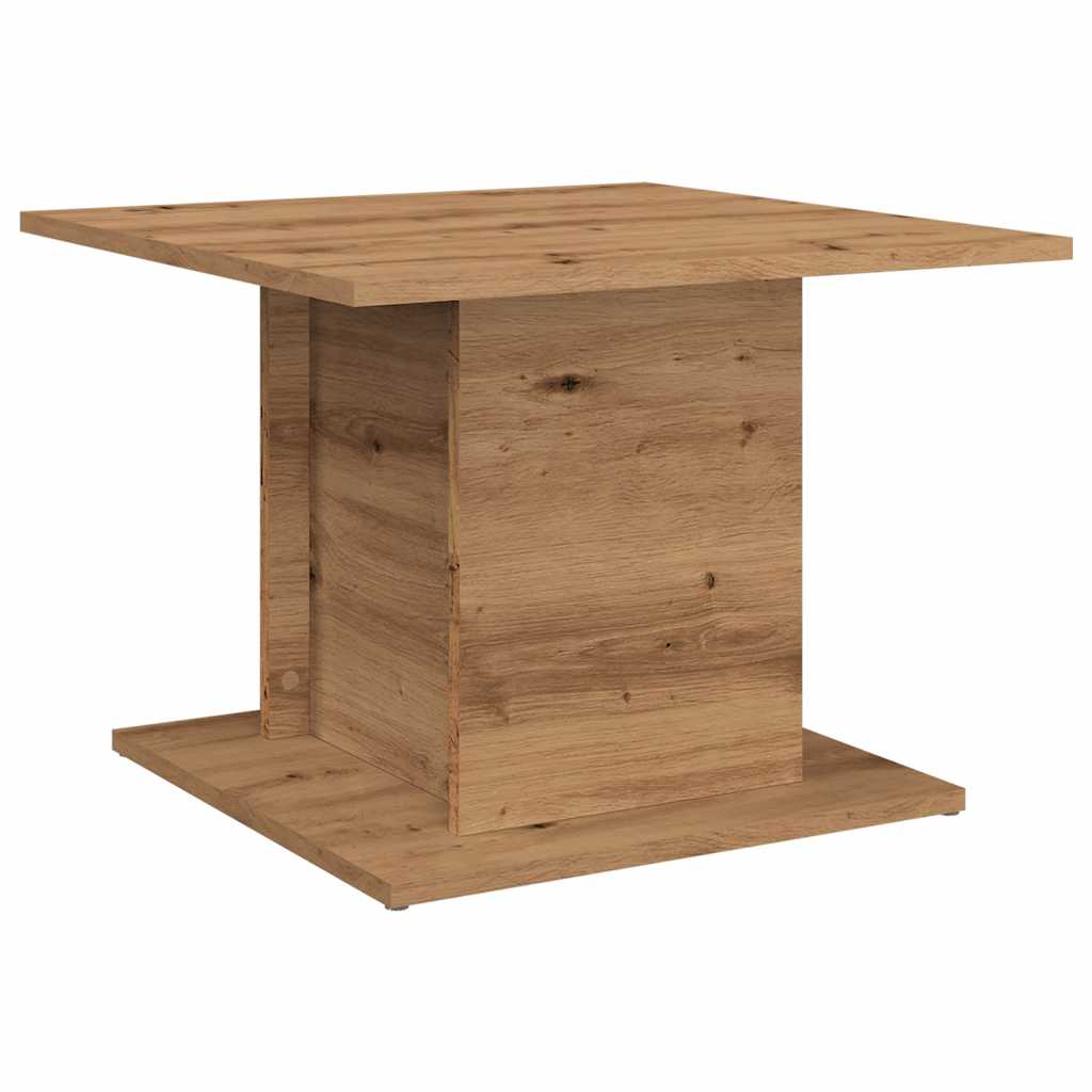 Table basse chêne artisanal 55,5x55,5x40 cm bois d'ingénierie - XIOS