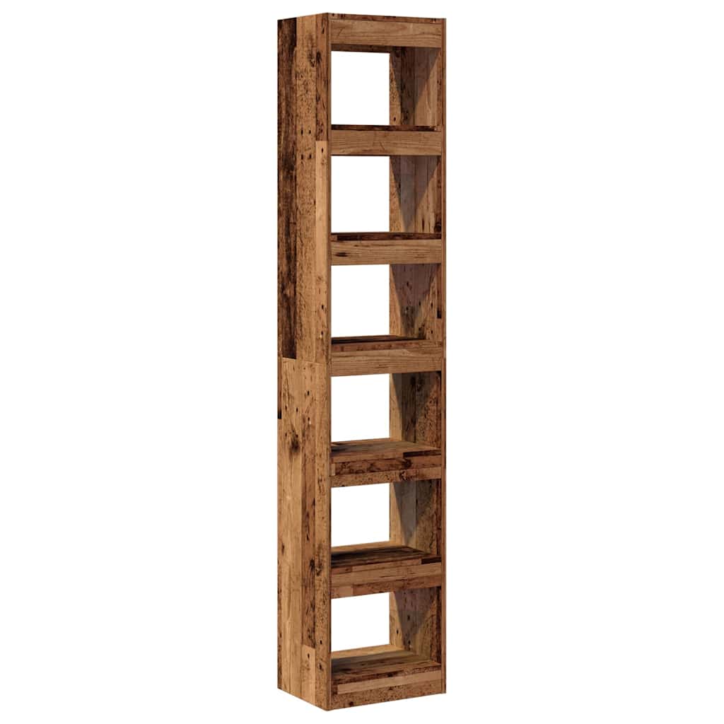 Bibliothèque/Cloison de séparation vieux bois 40x30x198 cm - XIOS