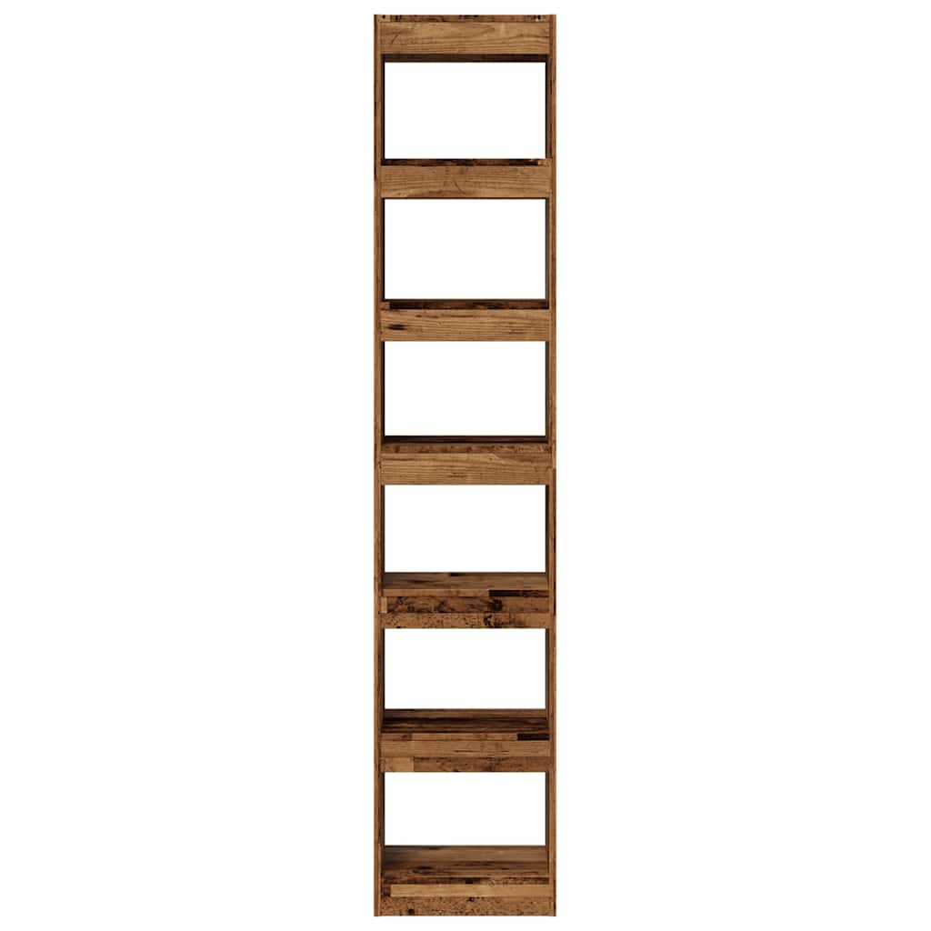 Bibliothèque/Cloison de séparation vieux bois 40x30x198 cm - XIOS