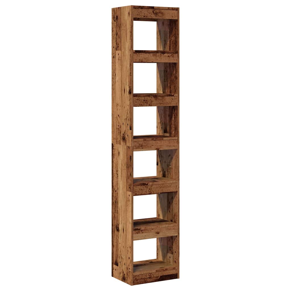 Bibliothèque/Cloison de séparation vieux bois 40x30x198 cm - XIOS