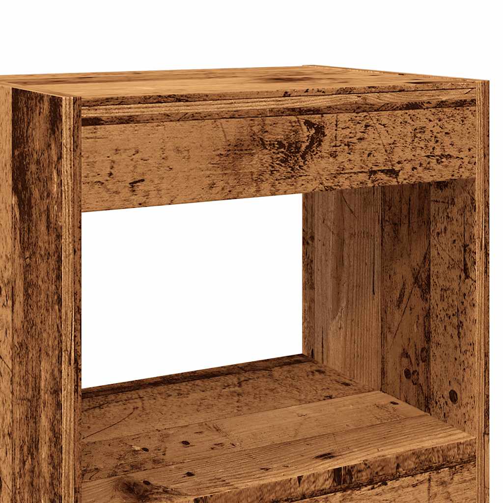 Bibliothèque/Cloison de séparation vieux bois 40x30x198 cm - XIOS