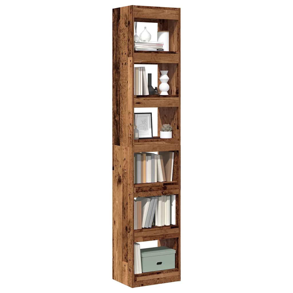 Bibliothèque/Cloison de séparation vieux bois 40x30x198 cm - XIOS