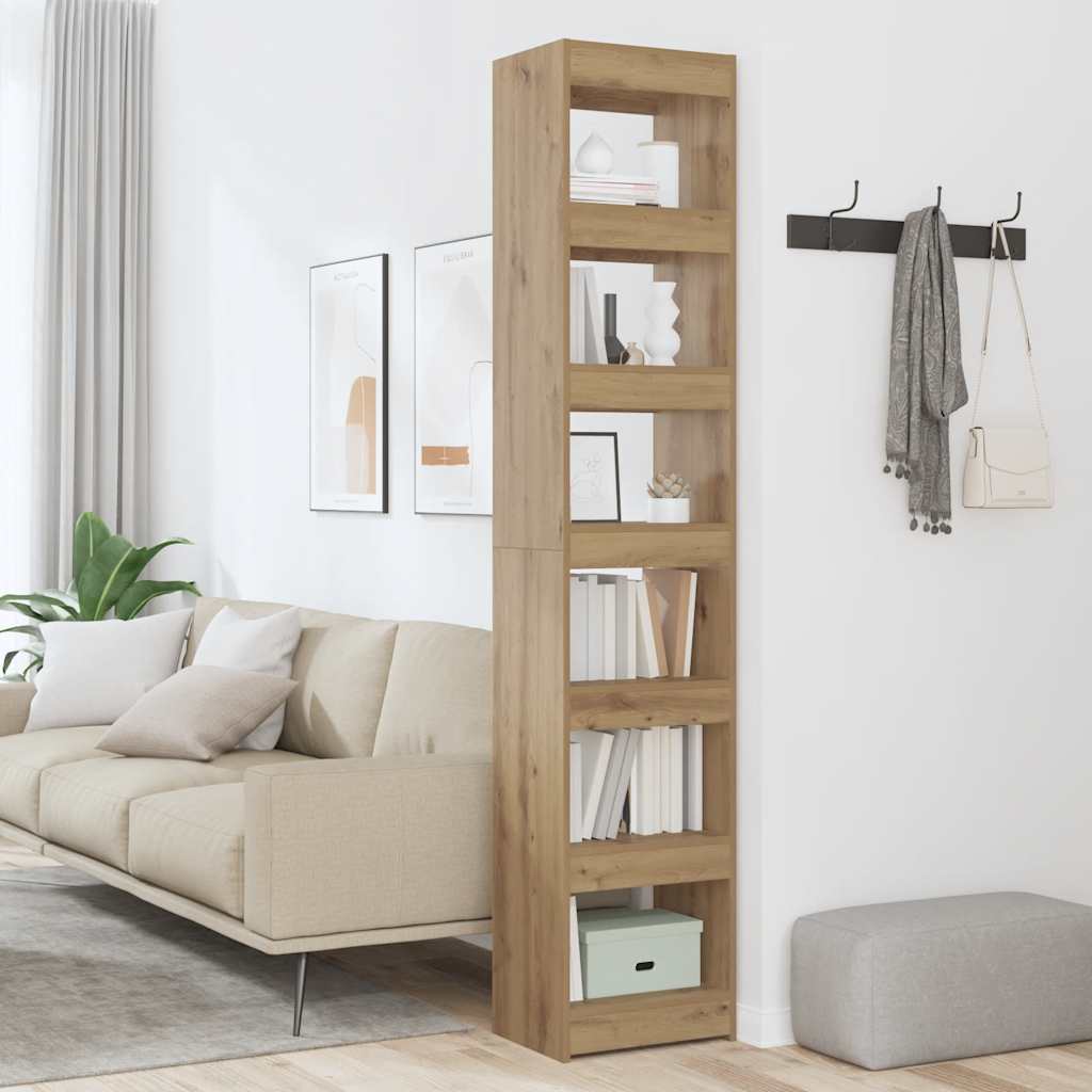 Bibliothèque/Séparateur de pièce chêne artisanal 40x30x198 cm - XIOS