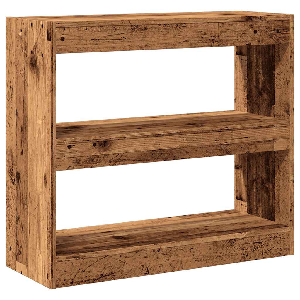 Bibliothèque/Séparateur de pièce vieux bois 80x30x72 cm - XIOS