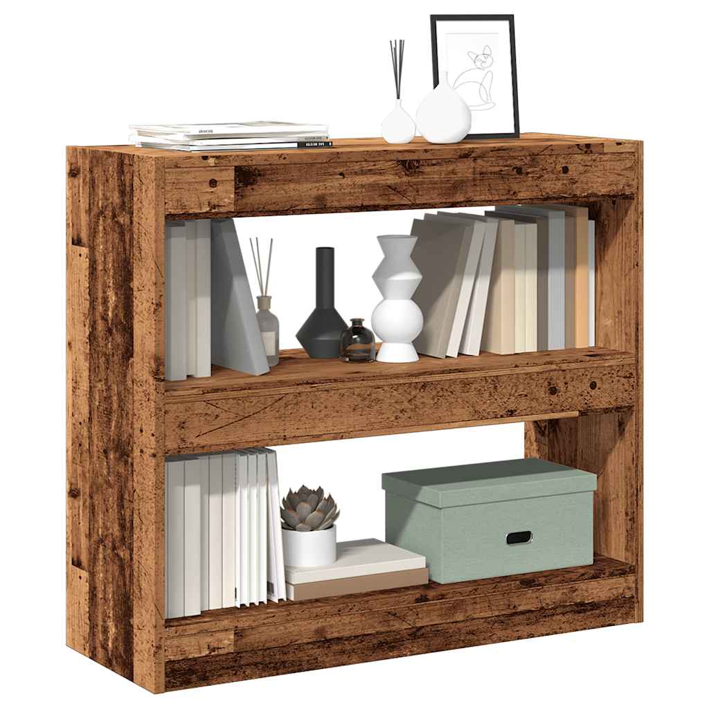 Bibliothèque/Séparateur de pièce vieux bois 80x30x72 cm - XIOS