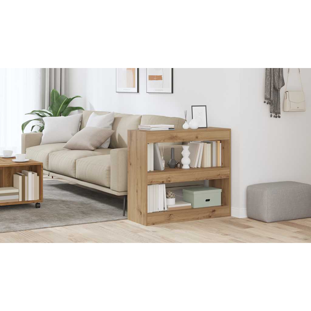 Bibliothèque/Séparateur de pièce chêne artisanal 80x30x72 cm - XIOS
