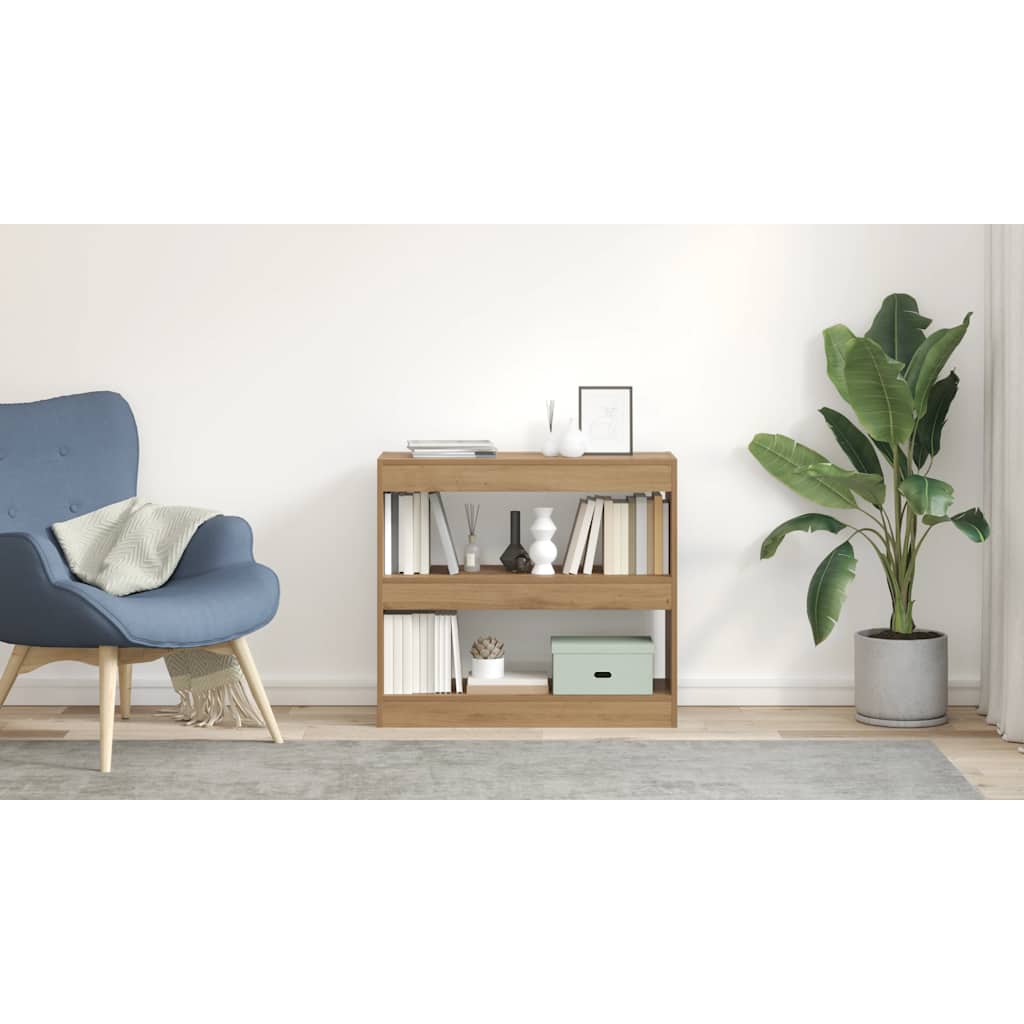 Bibliothèque/Séparateur de pièce chêne artisanal 80x30x72 cm - XIOS