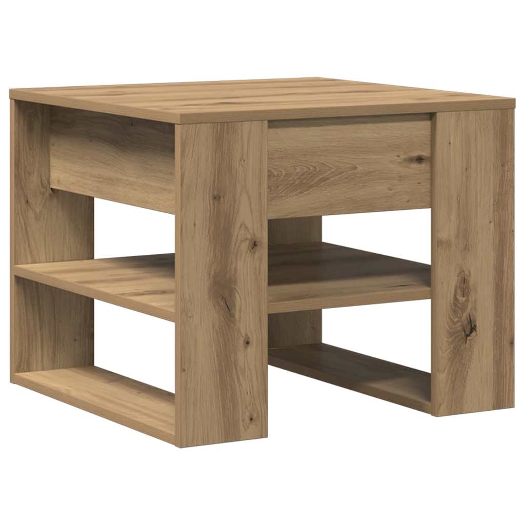 Table basse chêne artisanal 55,5x55x45 cm bois d'ingénierie - XIOS