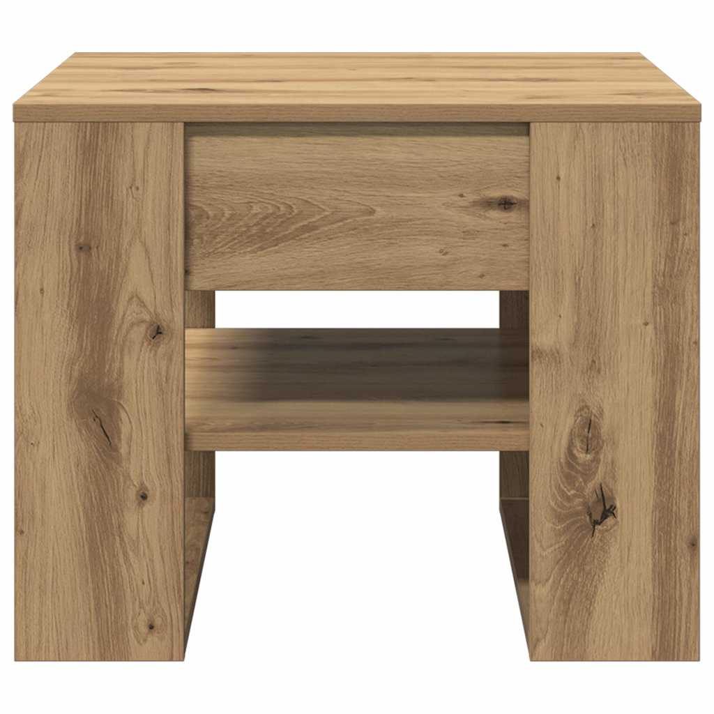 Table basse chêne artisanal 55,5x55x45 cm bois d'ingénierie - XIOS