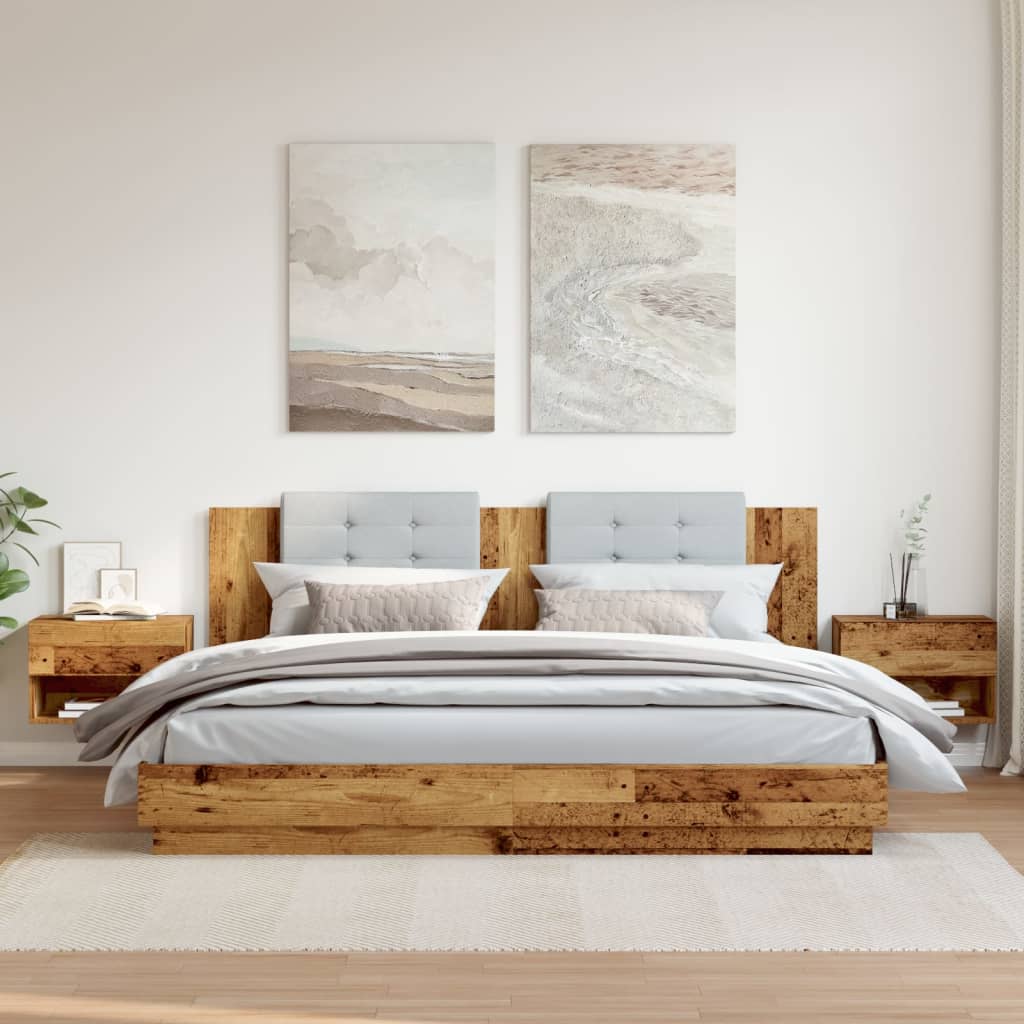 Tables de chevet murales 2 pcs vieux bois - XIOS