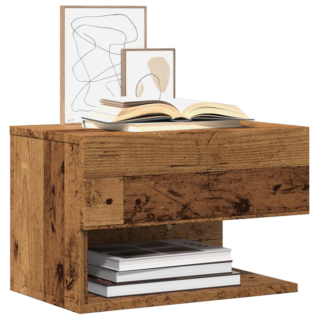 Tables de chevet murales 2 pcs vieux bois - XIOS