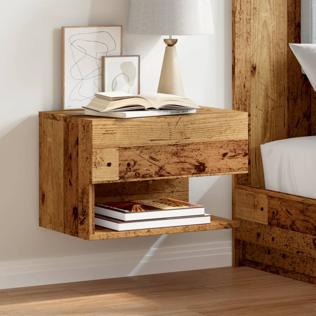 Tables de chevet murales 2 pcs vieux bois - XIOS