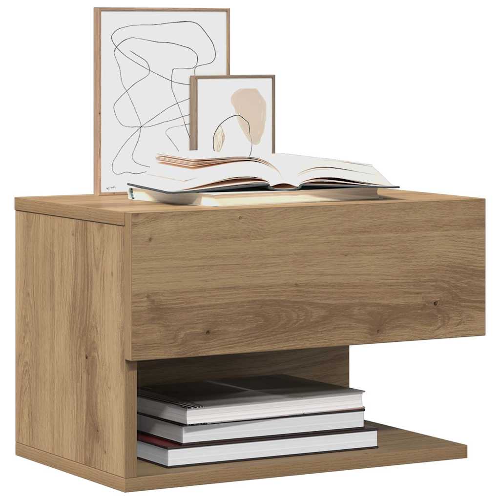 Tables de chevet murales 2 pcs chêne artisanal - XIOS