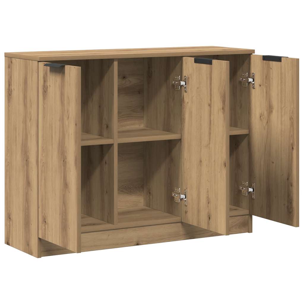 Buffet chêne artisanal 90,5x30x70 cm bois d'ingénierie - XIOS