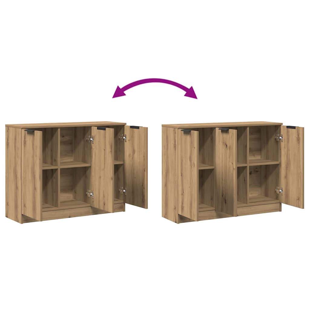 Buffet chêne artisanal 90,5x30x70 cm bois d'ingénierie - XIOS
