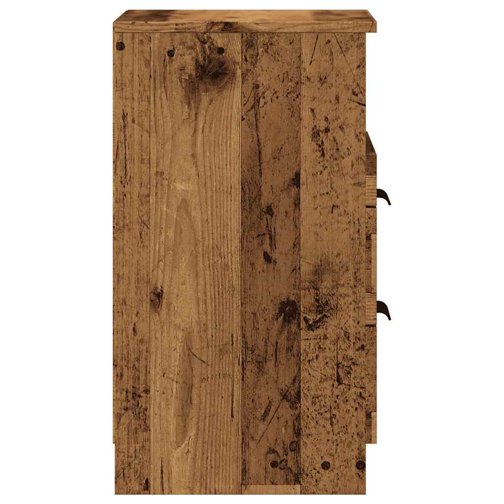 Tables de chevet 2 pcs vieux bois 40x36x65 cm bois d'ingénierie - XIOS