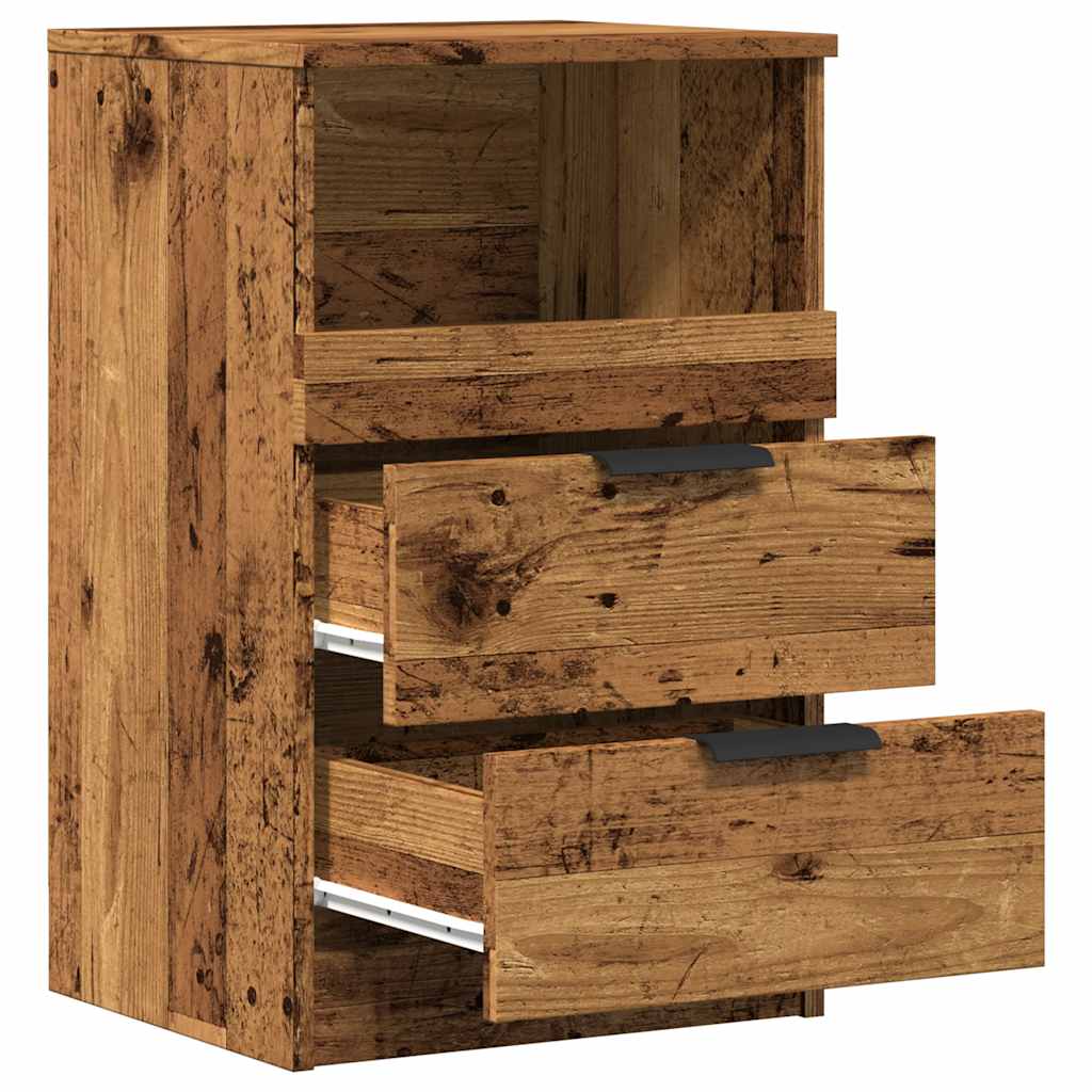 Tables de chevet 2 pcs vieux bois 40x36x65 cm bois d'ingénierie - XIOS