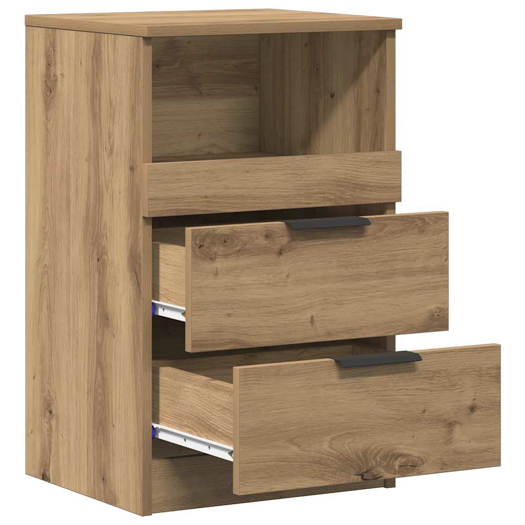 Table de chevet chêne artisanal 40x36x65 cm bois d'ingénierie - XIOS