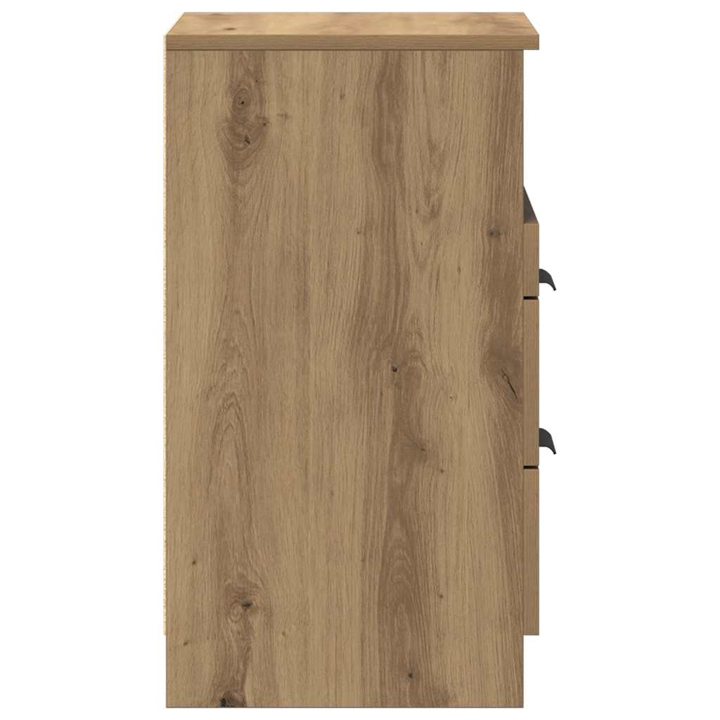 Table de chevet chêne artisanal 40x36x65 cm bois d'ingénierie - XIOS