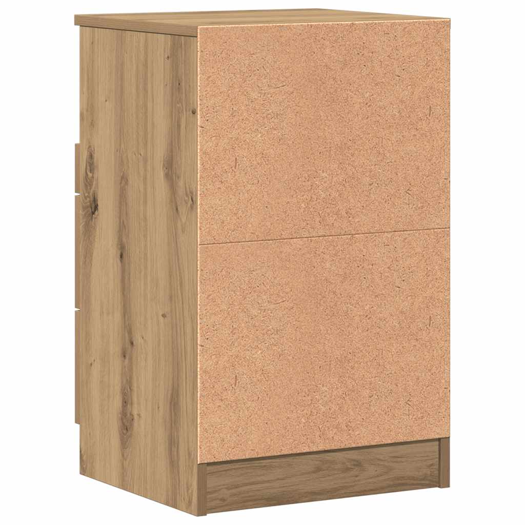 Table de chevet chêne artisanal 40x36x65 cm bois d'ingénierie - XIOS