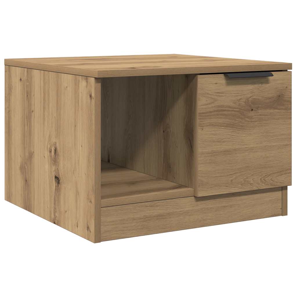 Table basse chêne artisanal 50x50x36 cm bois d'ingénierie - XIOS