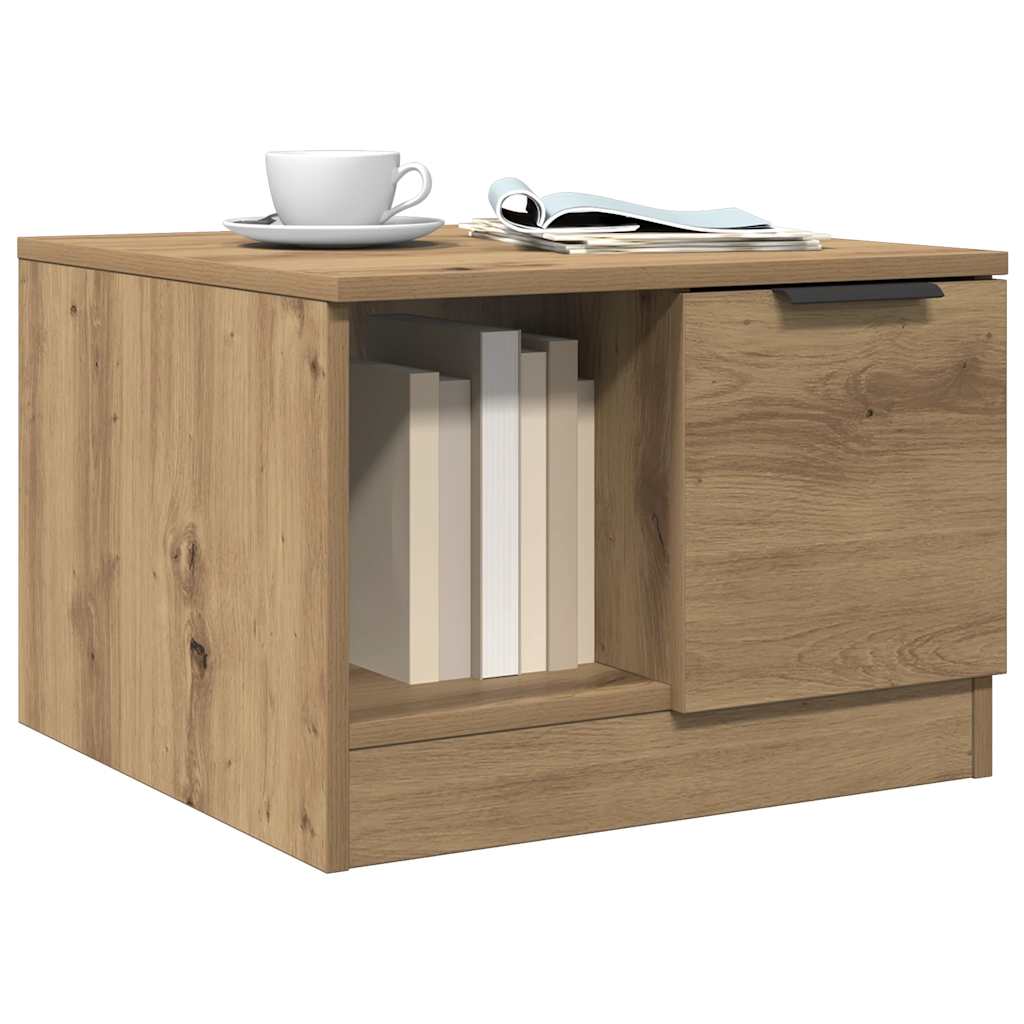 Table basse chêne artisanal 50x50x36 cm bois d'ingénierie - XIOS