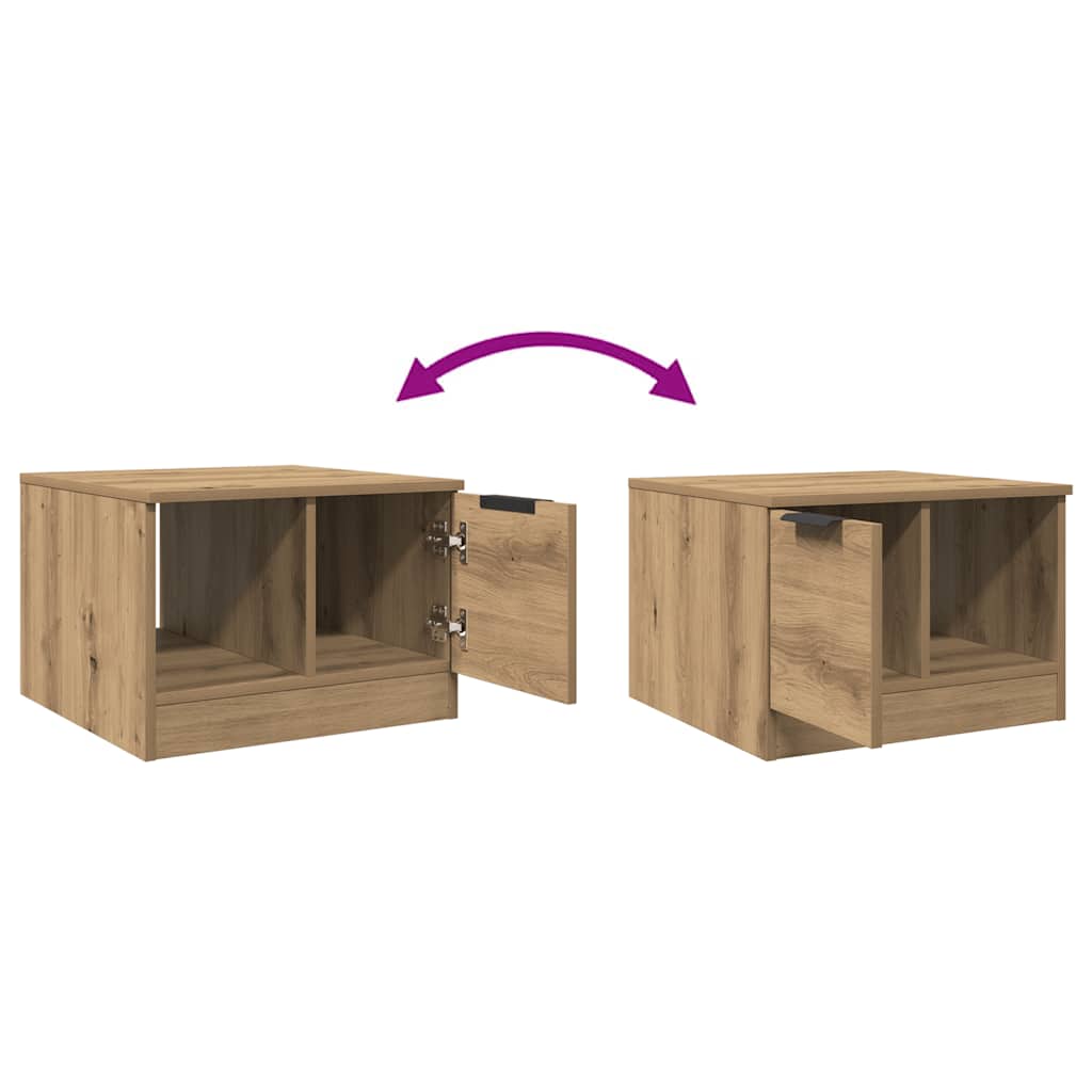 Table basse chêne artisanal 50x50x36 cm bois d'ingénierie - XIOS