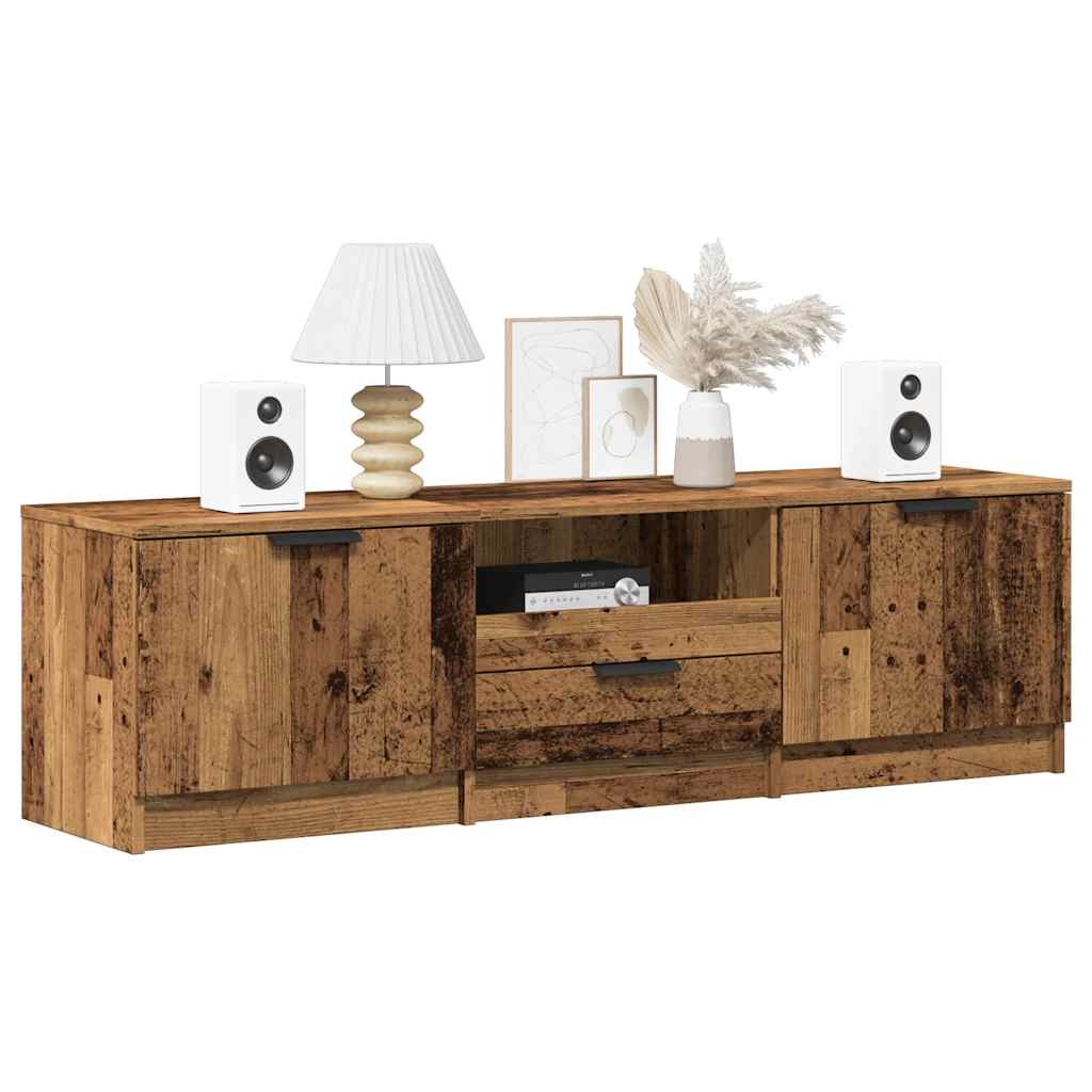 Meuble TV vieux bois 140x35x40 cm bois d'ingénierie - XIOS