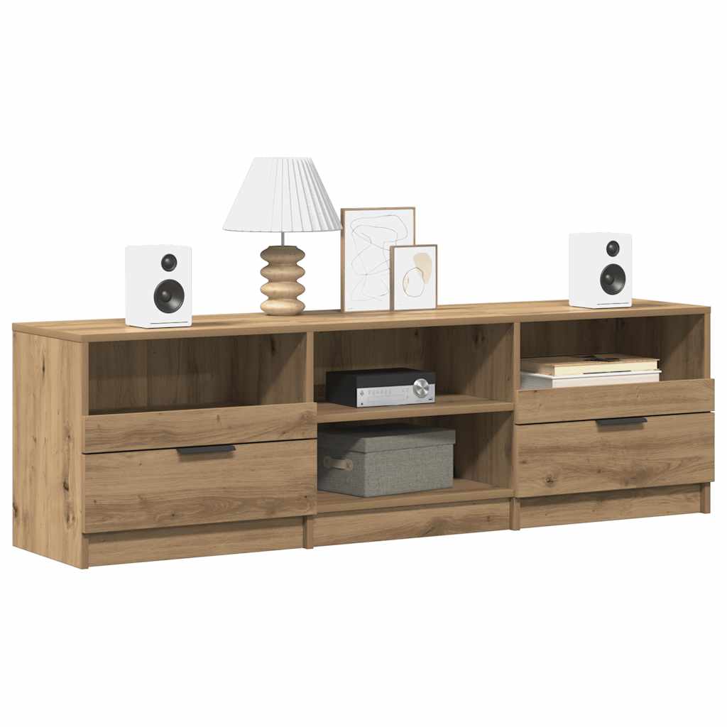 Meuble TV chêne artisanal 150x33,5x45 cm bois d'ingénierie - XIOS