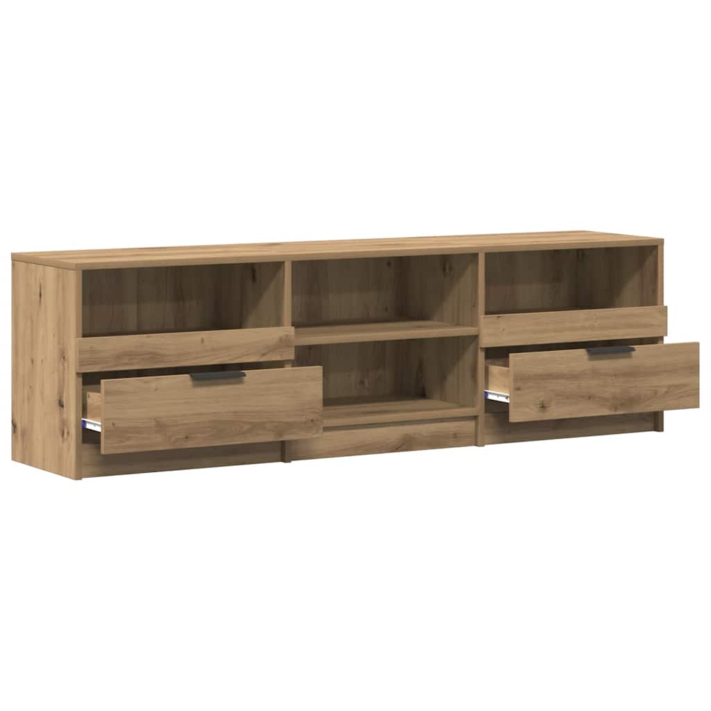 Meuble TV chêne artisanal 150x33,5x45 cm bois d'ingénierie - XIOS