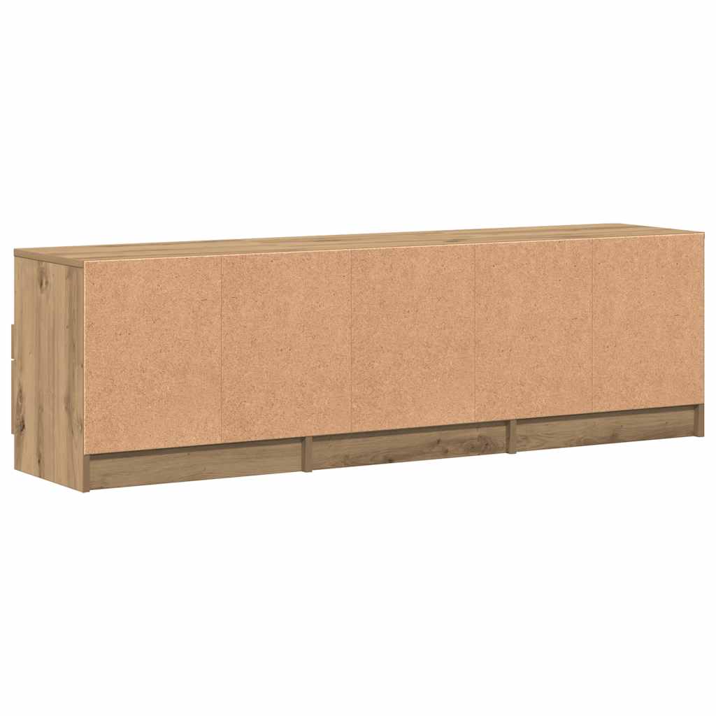 Meuble TV chêne artisanal 150x33,5x45 cm bois d'ingénierie - XIOS