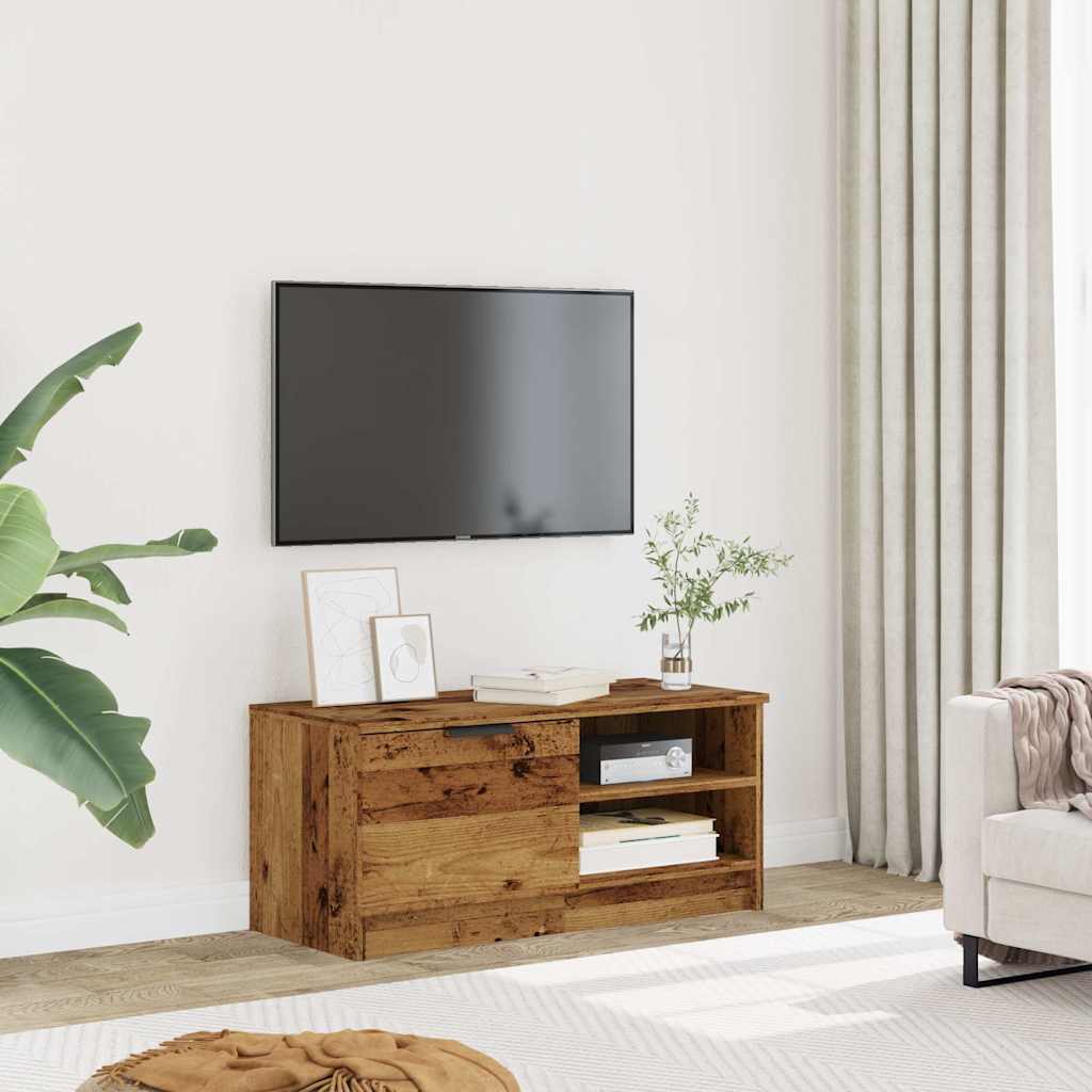 Meuble TV vieux bois 80x35x36,5 cm bois d'ingénierie - XIOS