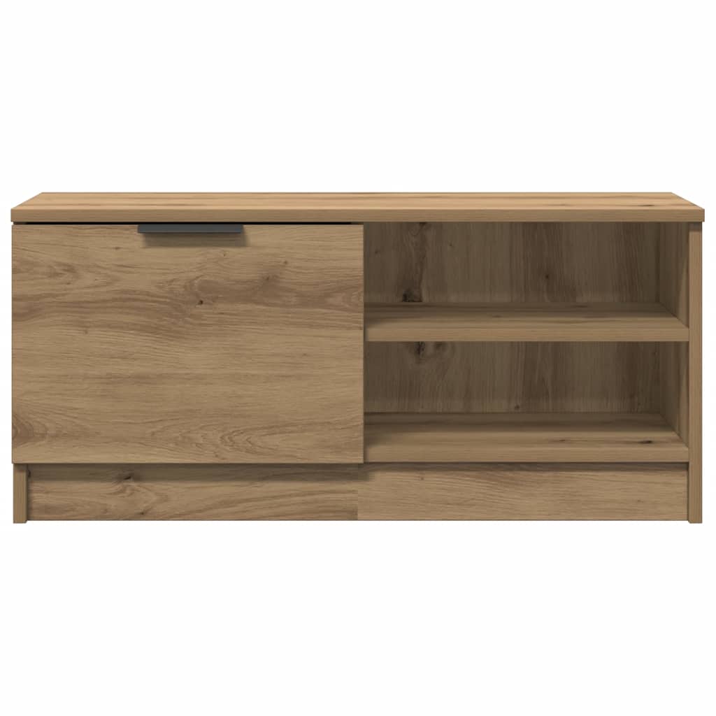 Meuble TV chêne artisanal 80x35x36,5 cm bois d'ingénierie - XIOS