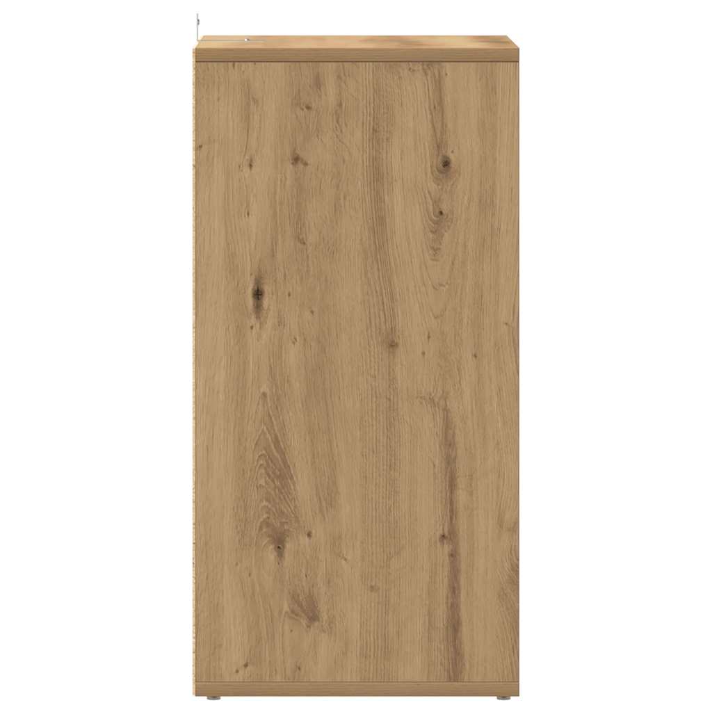 Meuble TV chêne artisanal 80x35x36,5 cm bois d'ingénierie - XIOS
